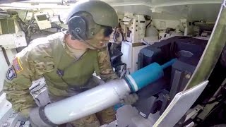 M1A2 Main Battle Tank Firing Main Gun  Interior View [upl. by Anaeli]