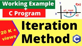 Iteration Method  Working Example with C Program  Fixed Point Iteration Method  Numerical Method [upl. by Wiskind]