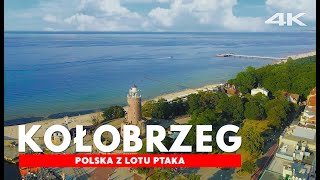 KOŁOBRZEG z drona 4K Plaża Molo z Kołobrzegu Latarnia Port Polska z lotu ptaka [upl. by Atolrac563]