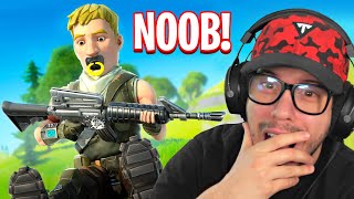 Typical Gamer REACTS to his FIRST GAME of Fortnite Battle Royale [upl. by Oidivo236]