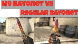 CS GO M9 Bayonet Vs The Regular Bayonet  Whats the difference [upl. by Ociram901]