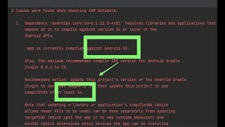 How to update android sdk target version from 33 to 34 [upl. by Idhem]