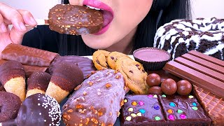 ASMR CHOCOLATE ICE CREAM BROWNIE CAKE POP KIT KAT DONUTS amp DEVILS CAKE  ASMR Phan [upl. by Oiliruam]