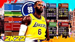 NBA 2K22 LEBRON JAMES BUILD  TWO WAY FACILITATING FINISHER BUILD [upl. by Lurette47]