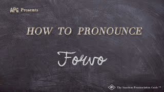 How to Pronounce Forvo Real Life Examples [upl. by Andros]