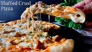 Super Cheesy Stuffed Crust Pizza from Scratch  How to Make Perfect Pizza Every Time [upl. by Bernarr249]