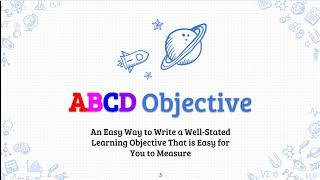 Writing ABCD Learning Objectives [upl. by Skell]