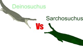 Deinosuchus Vs Sarcosuchus  Sticknodes Animation [upl. by Nueovas941]