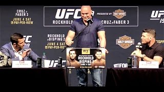 Luke Rockhold and Michael Bisping Trash Talk Hits a Fever Pitch at UFC 199 Presser [upl. by Ernaldus]