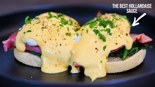 Eggs Benedict Recipe  The Best Hollandaise Sauce Ever [upl. by Alleuqram]