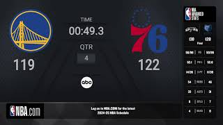 Golden State Warriors  Philadelphia 76ers  NBA on ABC Live Scoreboard [upl. by Poland]