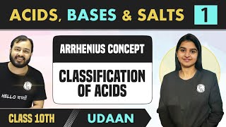 Acids Bases amp Salts 01  Classification of Acids  Arrhenius Concept  Class 10  NCERT [upl. by Westbrook]