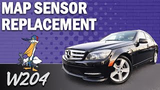 MercedesBenz W204 CClass MAP Sensor Replacement [upl. by Inalaehak487]