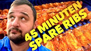 SPARERIBS in 45 Minuten ganz einfach GRILLEN  Klaus grillt [upl. by Suaeddaht]