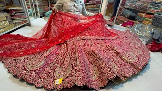 Chickpet Bangalore wholesale bridal lehangas Single piece courier available [upl. by Repsag]