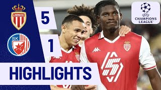 AS Monaco vs Crvena Zvezda 51 Highlights Minamino Ndiaye Embolo goals Champions League 202425 [upl. by Sualkin]