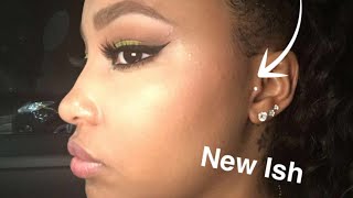 Tragus Piercing Experience Footage amp Aftercare [upl. by Eerized]