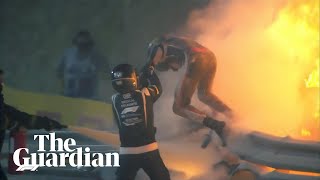 Romain Grosjean walks away from fiery F1 crash in Bahrain Grand Prix [upl. by Tila]