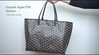 GOYARD  Anjou PM Review 2 Year Wear and Tear Reversible Tote [upl. by Hengel]