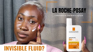 LA ROCHE POSAY ANTHELIOS ULTRALIGHT INVISIBLE FLUID SPF 50  DEMO amp REVIEW ON DARK SKIN [upl. by Aileme240]