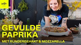 Makkelijke gevulde paprika met rundergehakt en mozzarella  Sofie Dumont [upl. by Stepha]