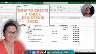 How to create a check register in excel [upl. by Dnumde]