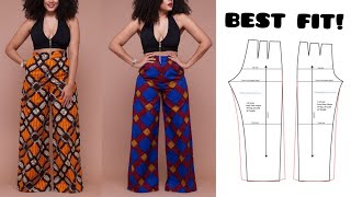 Best PALAZZO PANT Tutorial  How to CUT and SEW [upl. by Ecnarual778]