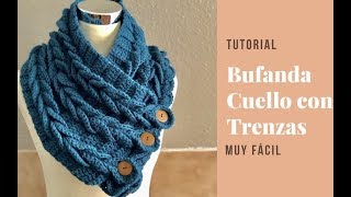 Bufanda o Cuello con Trenzas en Crochet [upl. by Hanah]