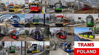 🇵🇱 All the Trams in Poland  Wszystkie Tramwaje w Polsce 2021 4K [upl. by Adnoval]