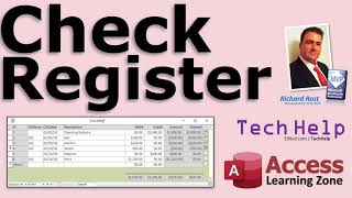 Microsoft Access Check Register Database Lessons and Template Checkbook Account Bank Balances [upl. by Ycnaf]