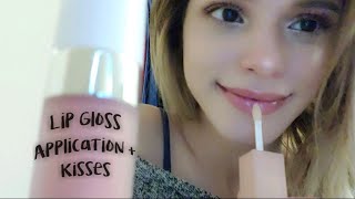 ASMR  Lip Gloss Application  Kisses [upl. by Cogen]