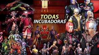 TODAS AS INCUBADORAS DO FREE FIRE 20172022 [upl. by Annaeg]