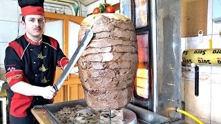 Turkish Doner Kebab Recipe How to Make Meat Mince Semolina Doner [upl. by Ribal329]