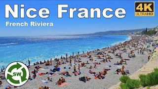 Nice France  The Most Beautiful Beach in French Riviera  Walking Tour 2021 4k 60fps [upl. by Edwina]